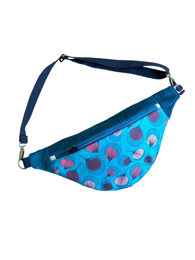 Sac Banane velours côtelé  - PLUMES - vert foncé