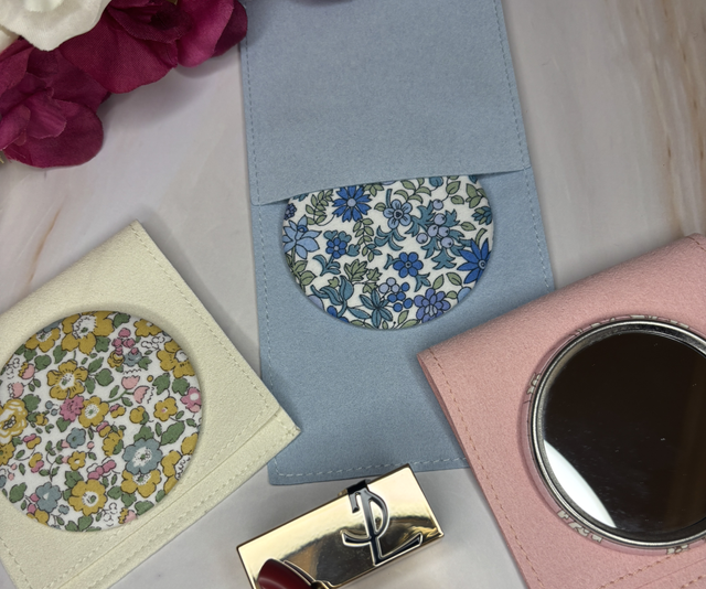 Compact Mirror & Suedette Pouch