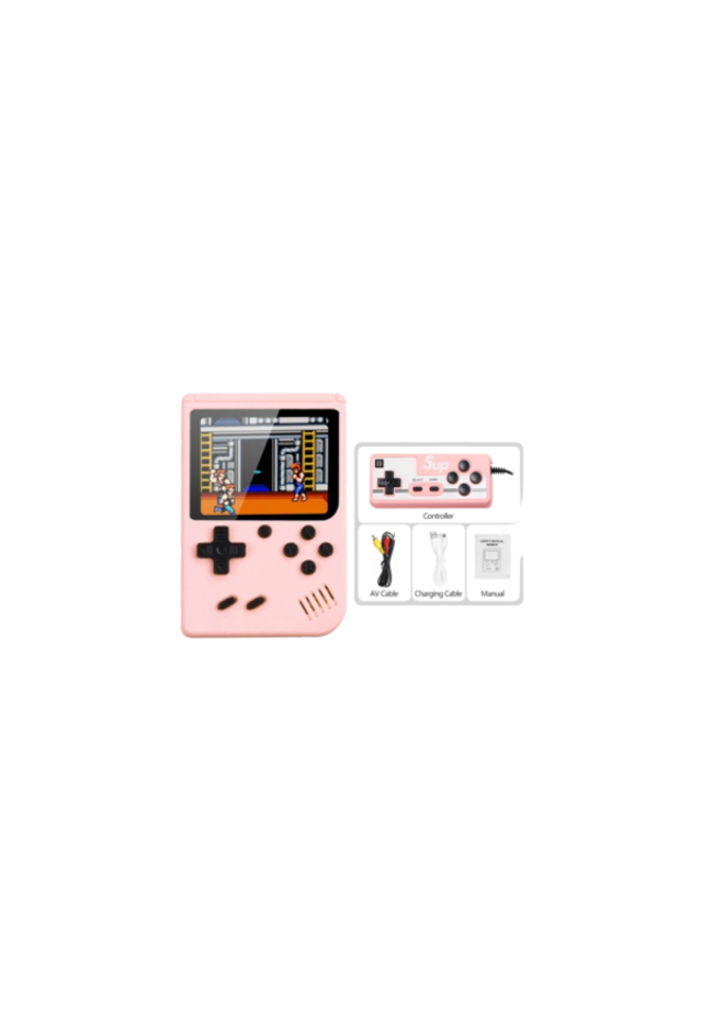 Retro Mini-Videospiel Konsole rosa mit Gamepad