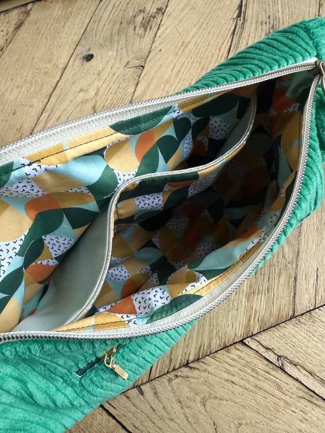 Sac Demi Lune velours côtelé - VERT