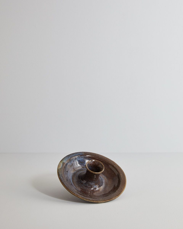 Candle stick holder in blue mist