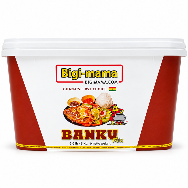Bigi Mama Banku Mix – Ghanaische Banku-Mehlmischung / Fermented Corn &amp; Cassava Dough – 3 kg Eimer