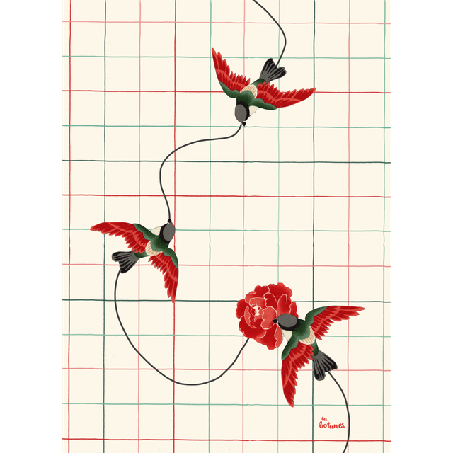 Torchon - Coton et Lin - 3 Mésanges Rouges