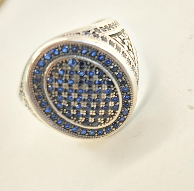 Bague argent saphirs 