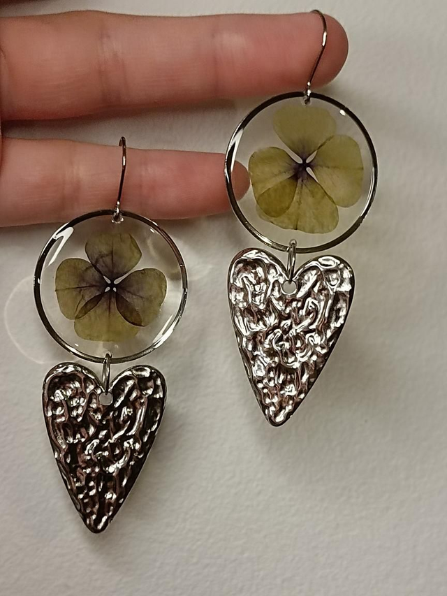 Boucles trèfle à 4 feuilles &amp; coeur