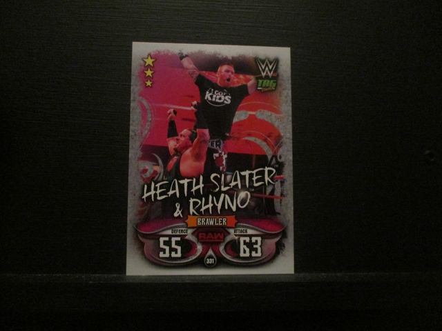Heath Slater &amp; Rhyno - Tag Teams Slam Attax Live Original Trading Card #331