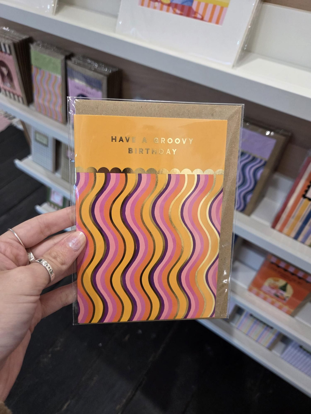 Have A Groovy Birthday Gold Foil Greetings Card - EV-031