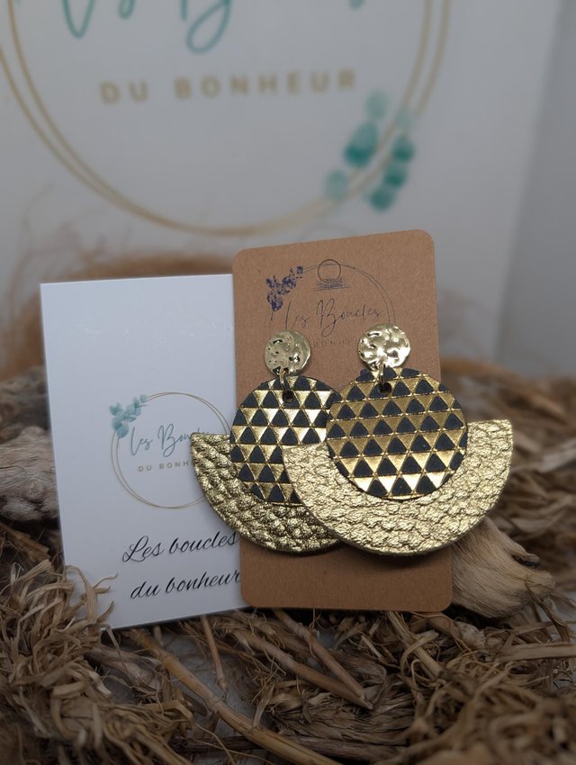 Boucles d'oreilles Dona noir doré do028