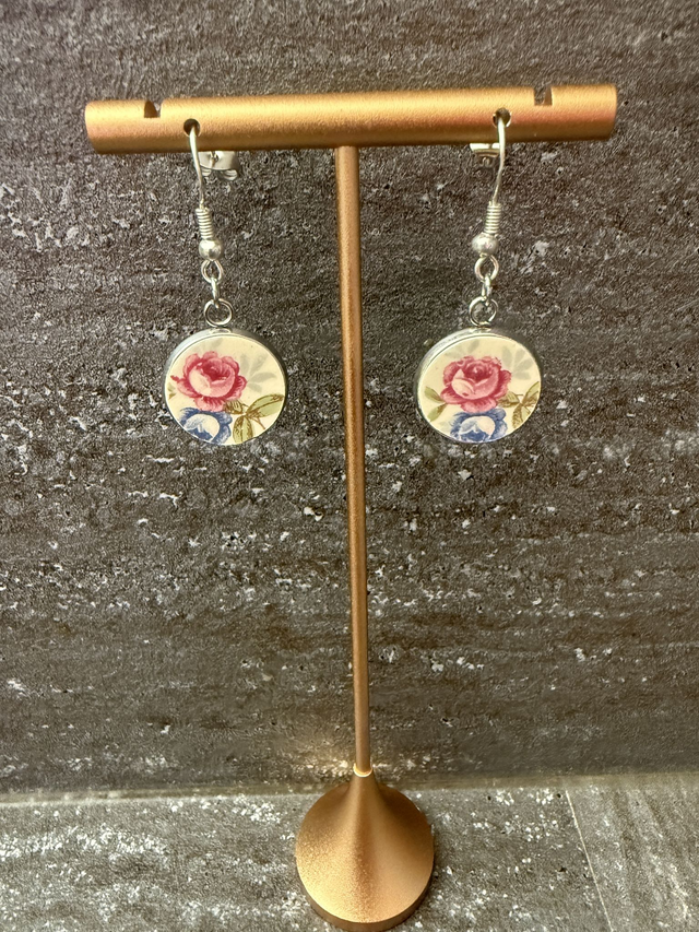 Boucles d'oreilles rondes argentées