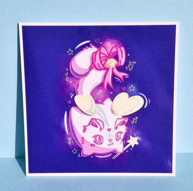 Illustration carré Fantasy Cat - Les chats magiques