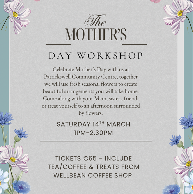 Floral workshop 14th March 