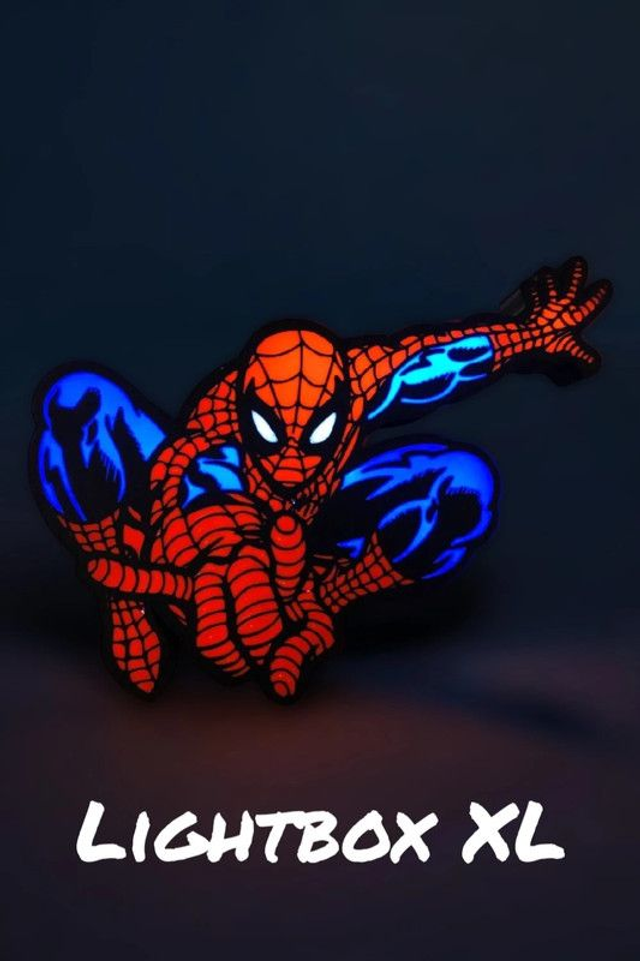 Lampe LED Spiderman – Lightbox XL / Déco geek & chambre super-héros