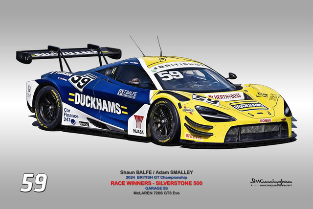 C240409 McLaren 720S GT3Evo British GT 24 GARAGE59 #59 Silverstone 500 Winner L/E