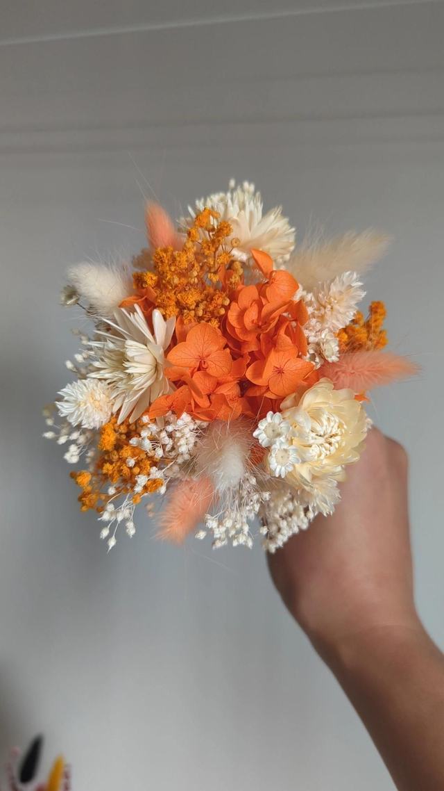 Bouquet de demoiselle d'honneur et témoin - Souvenir éternel Orange