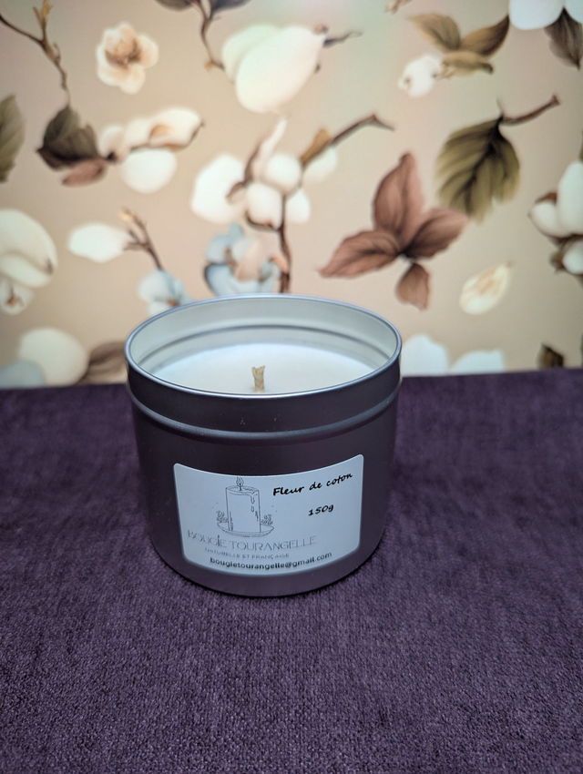 Bougie Parfumée &quot;Fleur de coton&quot; métal 150g