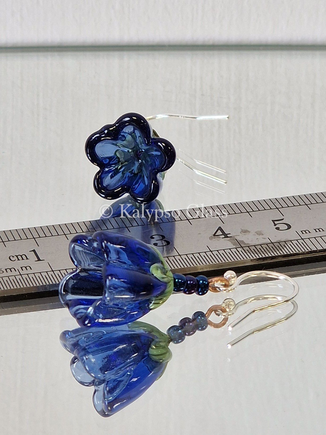 Bellflower Earrings, Ink Blue
