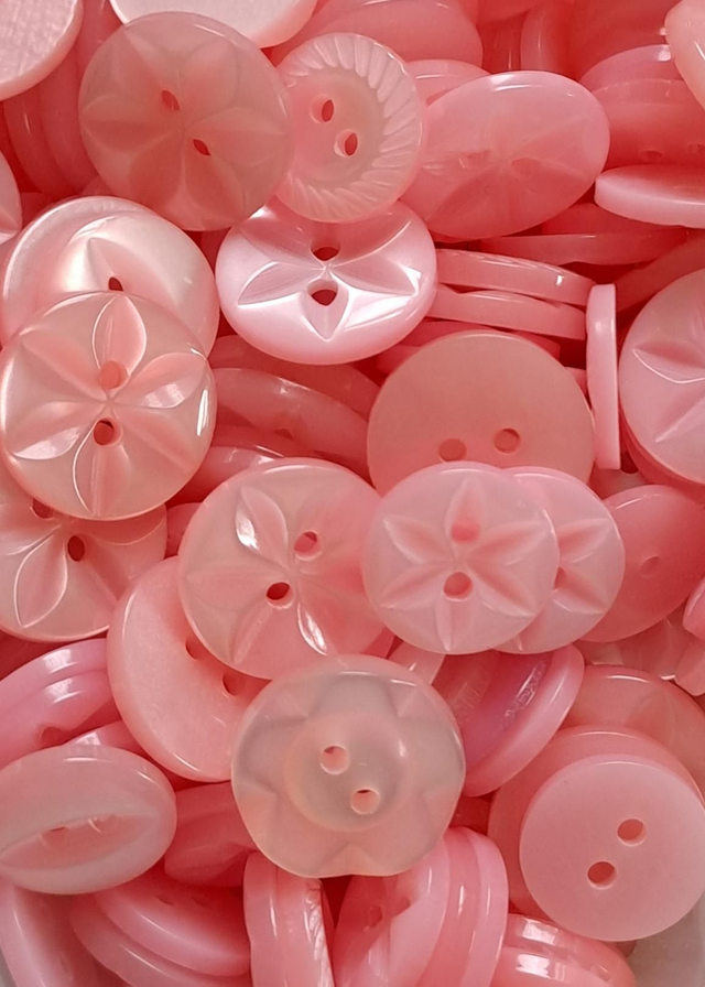 Buttons (pack 10) - Wheel Rim - 16mm -Pink