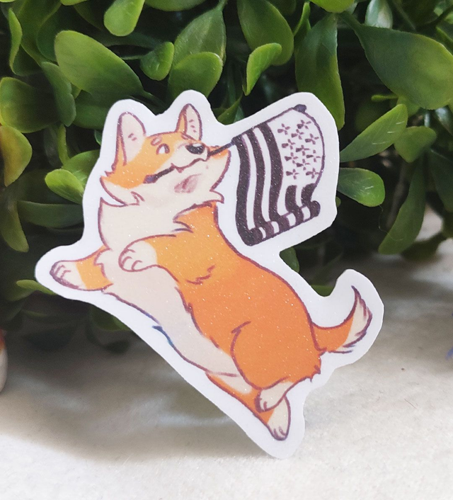 Sticker Corgi drapeau breton