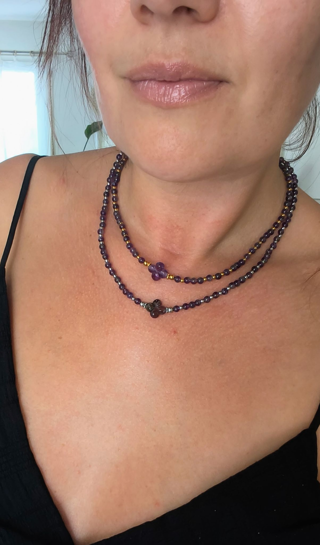 A Collier "Trèfle" Améthyste