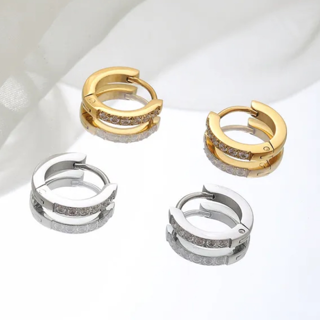 Huggie Hoop Earrings Sparkle