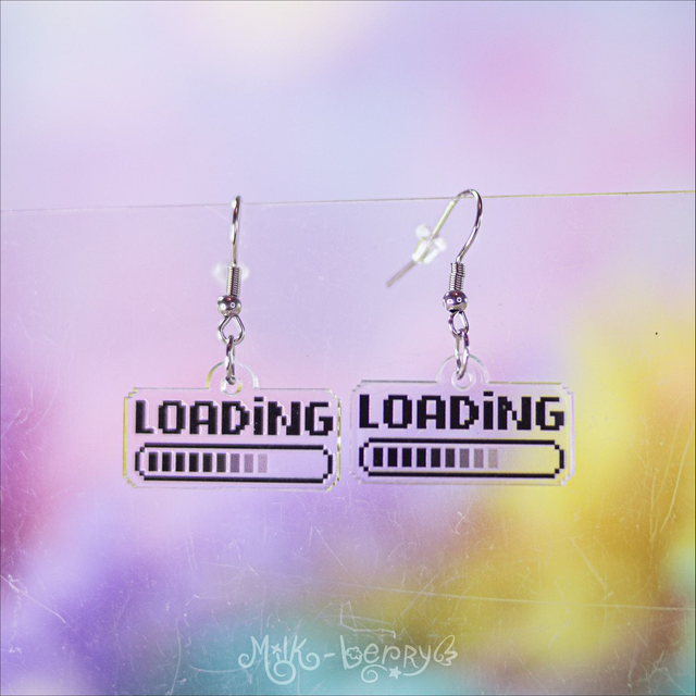 Boucles d'Oreilles Acrylique Pixel Loading