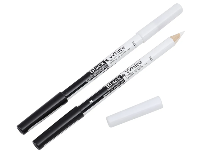 Saffron 2 in 1 Black and White Eyeliner Pencil