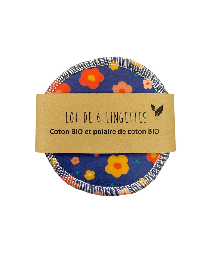 Lingettes démaquillantes -  FLEURS ( bleu )