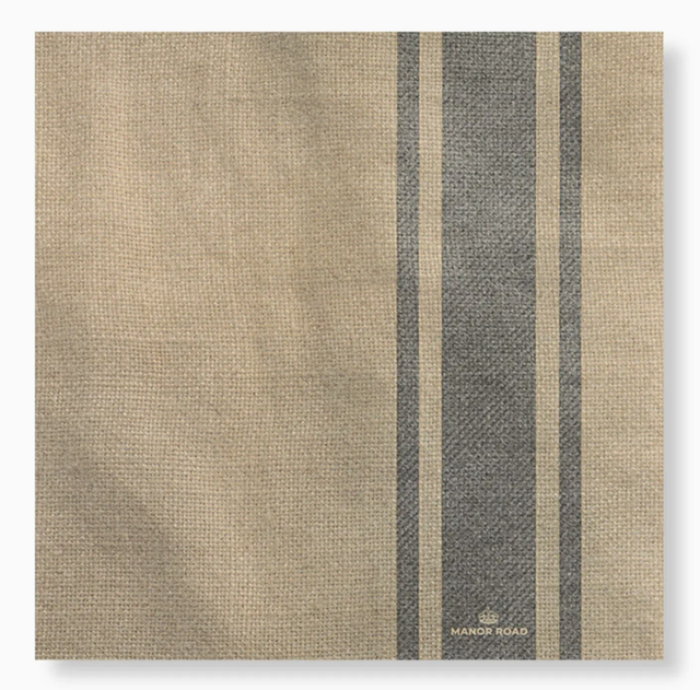 Coffee Stripe Linen Napkins - Luncheon (pack of 20)