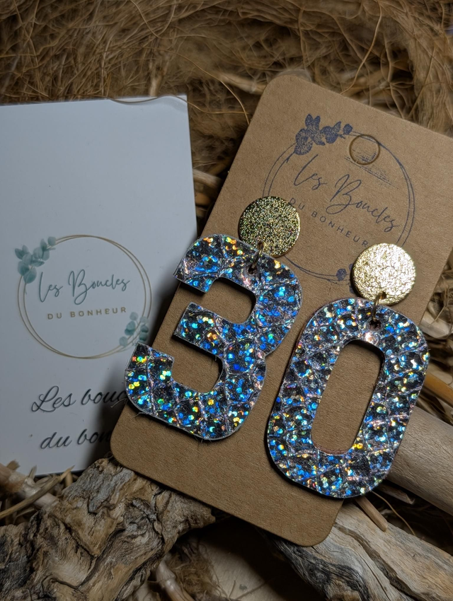 Boucles d'oreilles chiffres fétiches 30