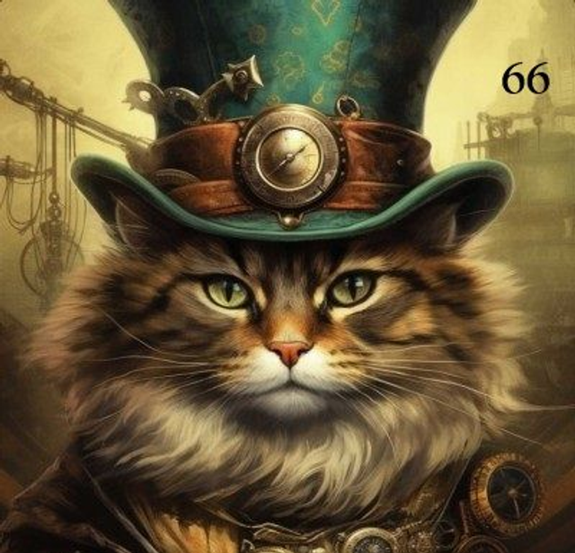 Panneau Chat au chapeau vert en Polyester imperméable - 30x30cm 