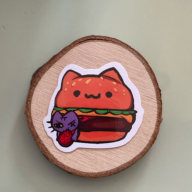 Burger poncho catt sticker