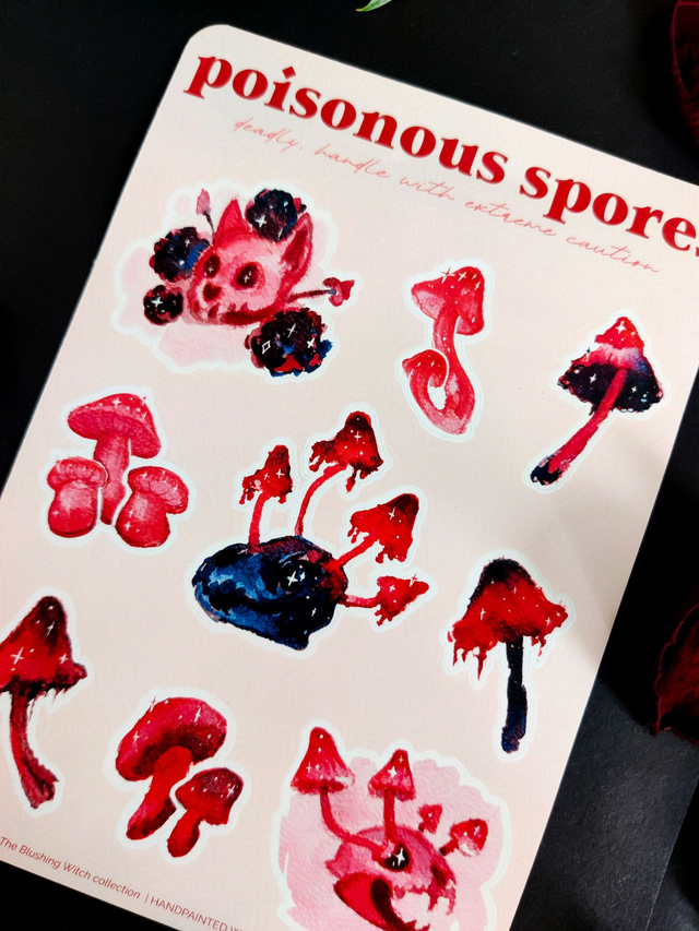 Poisonous Spores Sticker sheet Waterproof