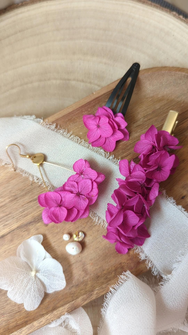 Boucles d'oreilles gouttes d'hortensia - Différents coloris