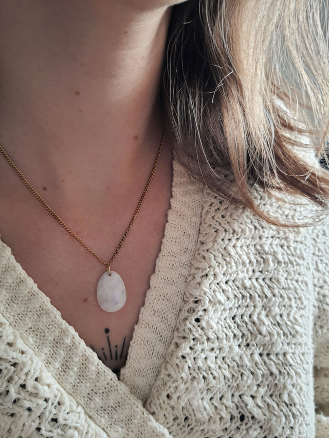 Collier pierre de lune arc-en-ciel - Intuition féminine