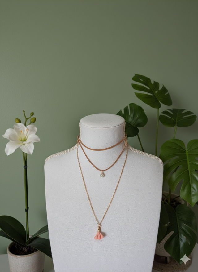 Collier 3 rangs perle