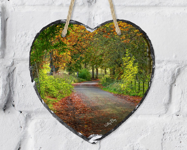 “Autumn in the Ewden Valley” Heart Slate  