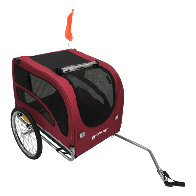 Hundefahrradanhänger, rot, TOPMAST Classic, faltbar, XL - Gratis-Versand