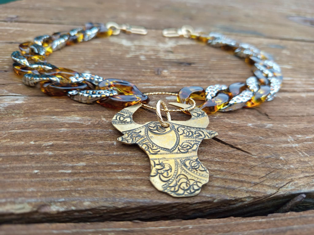 Collier en grosses mailles en acrylique Veera