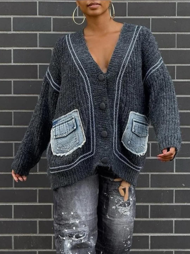 Gilet oversize gris