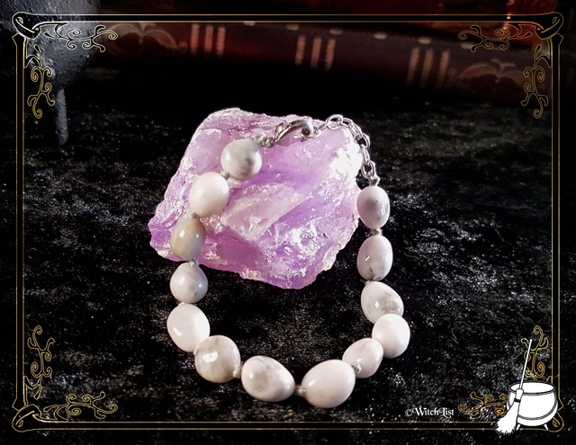 Bracelet en pierres roulées de Calcite Grise