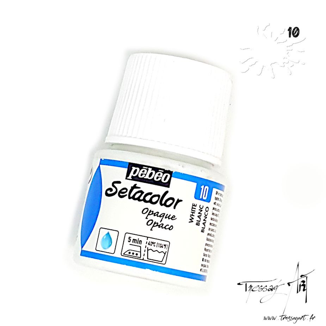 PEBEO - PEINTURE TEXTILE SETACOLOR OPAQUE BLANC 45mL - PB009010