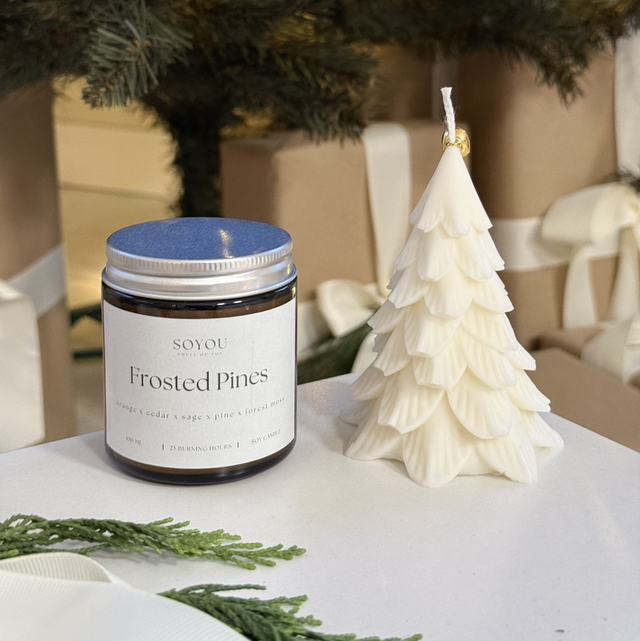 Karácsonyfa gyertya natúr 