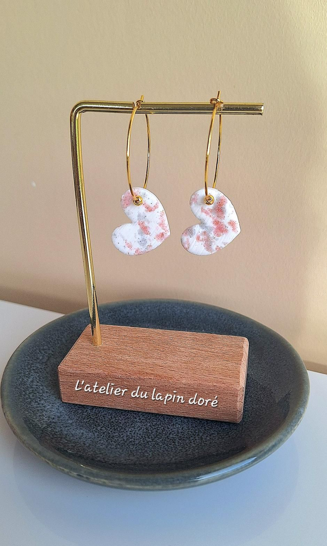 Boucles d&#039;oreilles Créoles Coeur