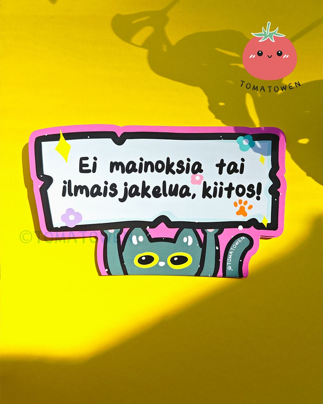 Mailbox vinyl waterproof sticker: grey cat