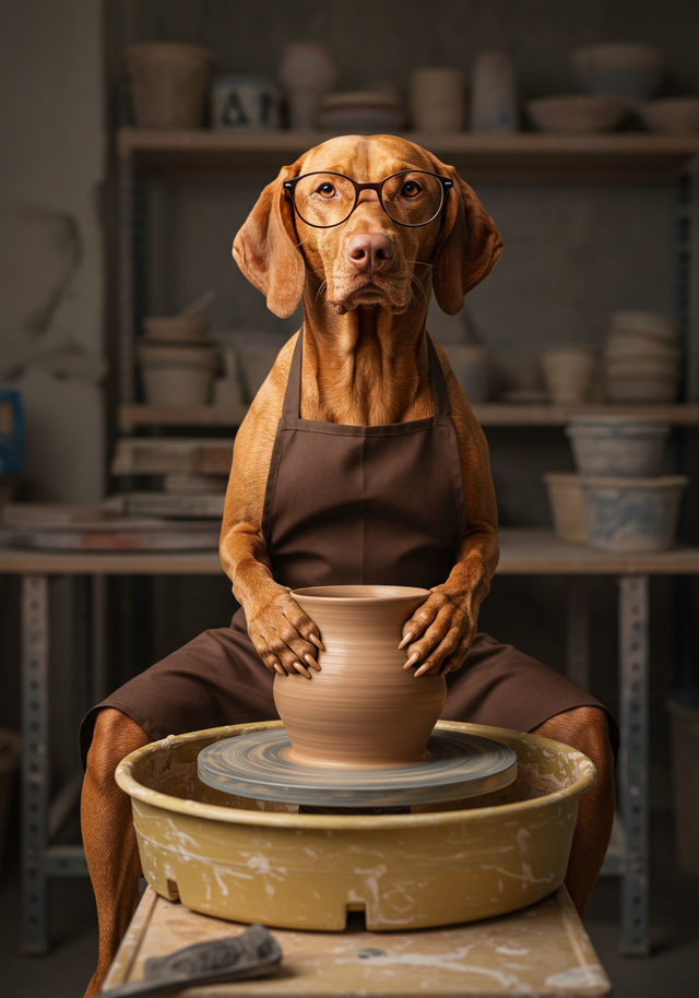 Visla Pottery Pal Framed Canvas