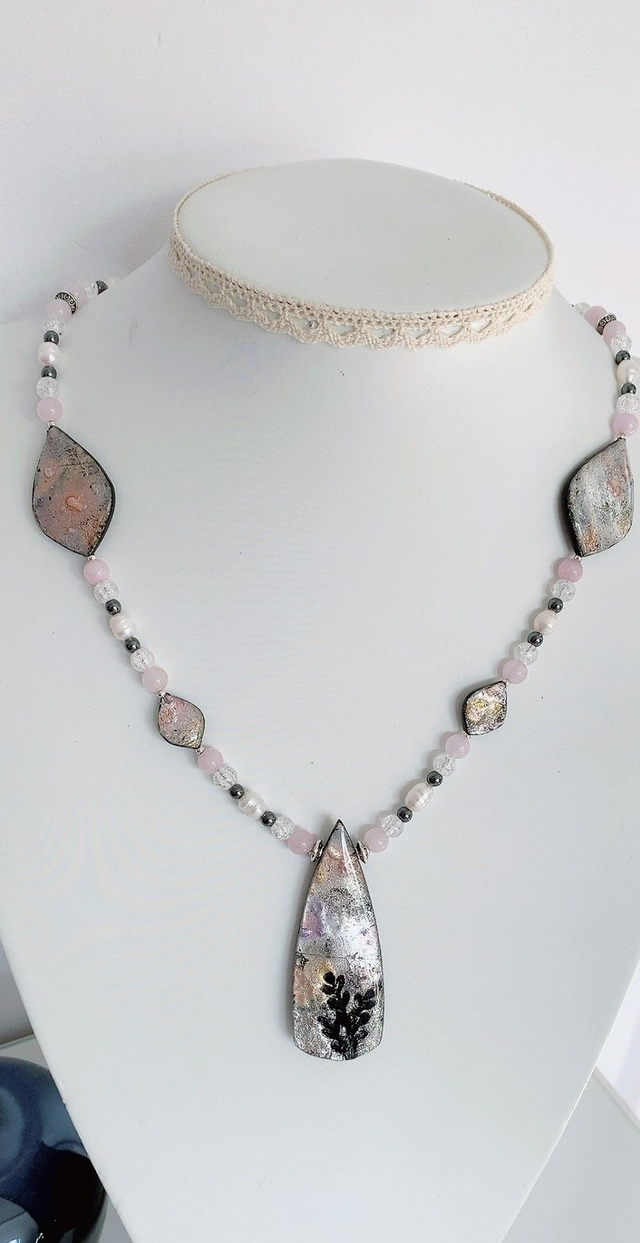 Collier "Douceur Rosé et Argenté"