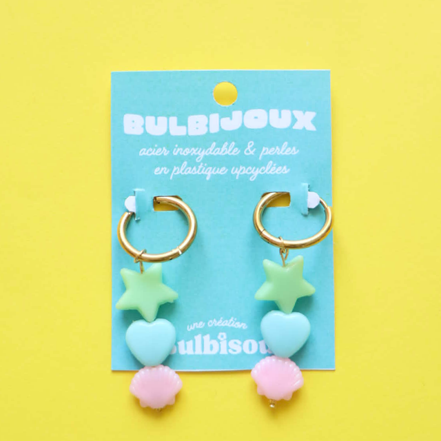 Boucles d'oreilles Étoile Coeur Coquillage