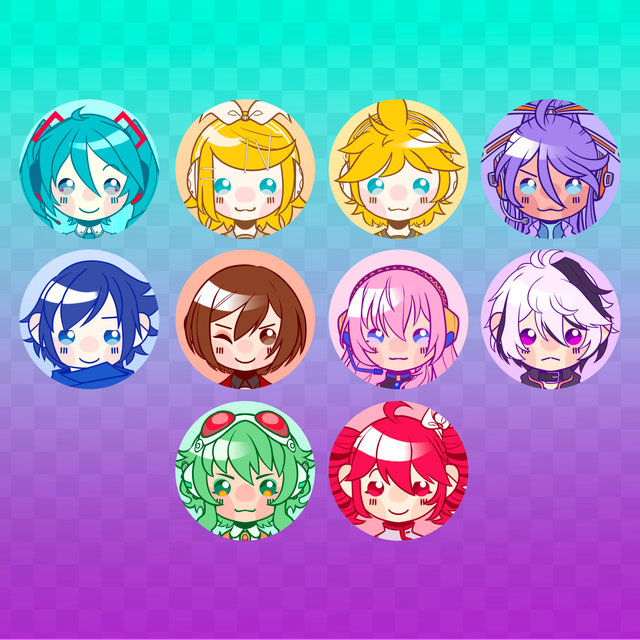 Vocaloid // V-Synth Button Badges