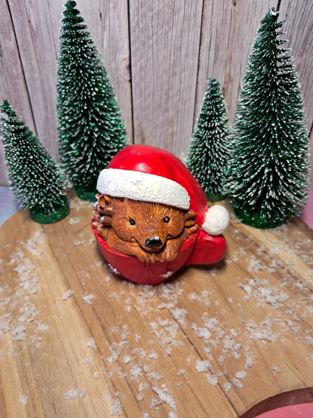 Deco  herisson de  noel blanc