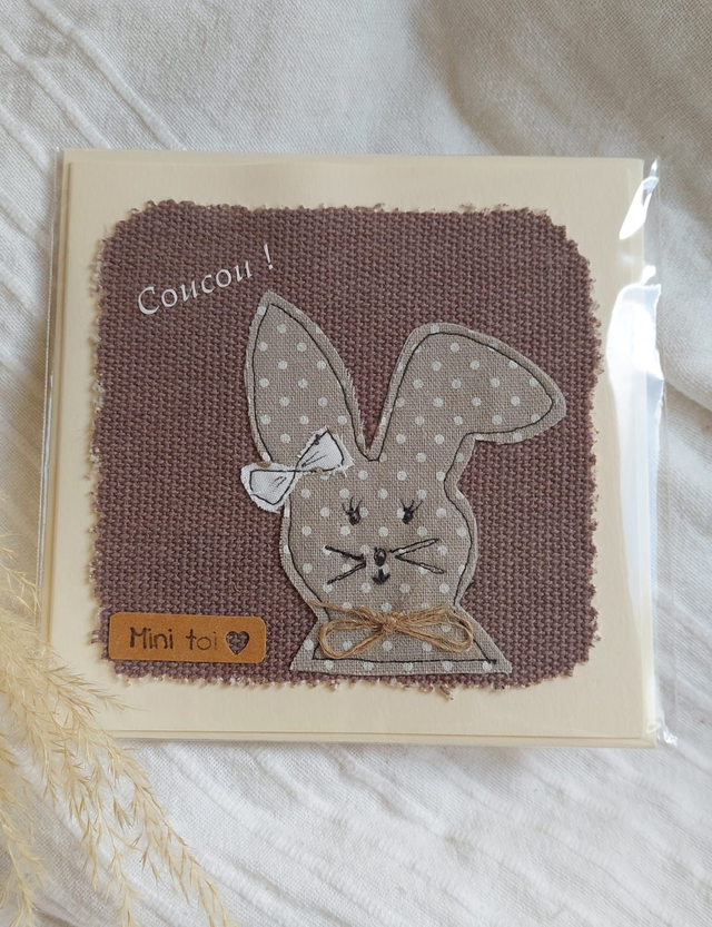 carte en tissu "Coucou"